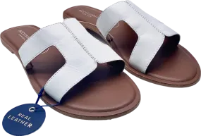 Accessorize Brown Cut Out Wide Fit Leather Sandals UK 7 EU 40 👠