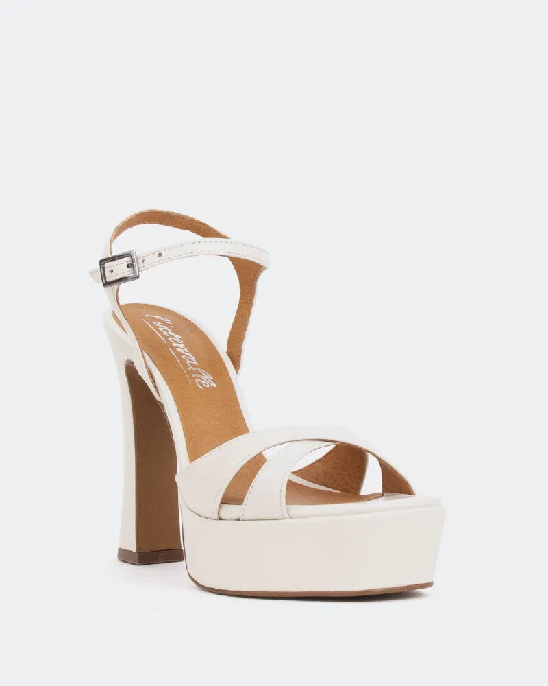Anamika, Off White Leather/Cuir Blanc Cassé