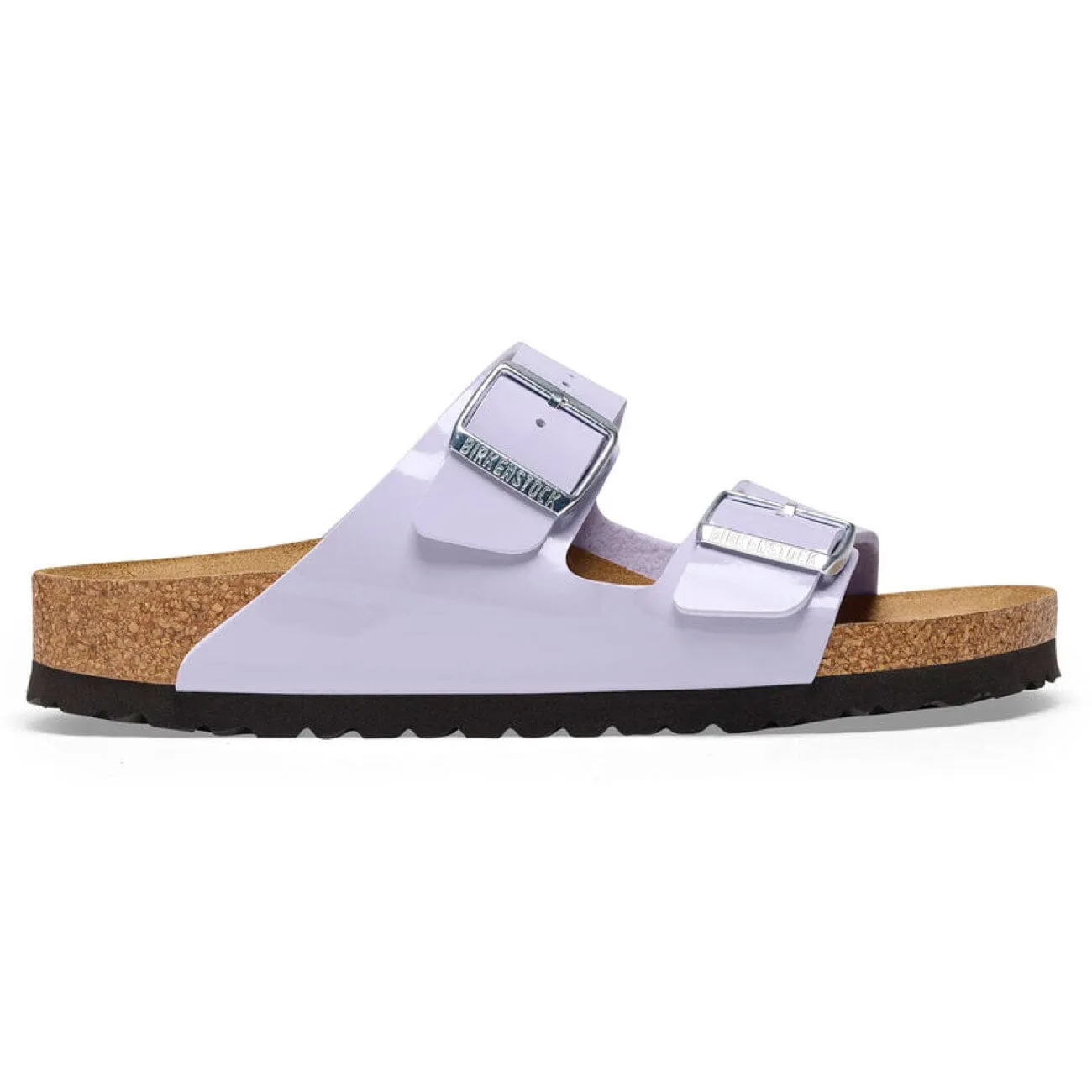 Birkenstock Arizona Patent Purple Fog Birko-Flor Narrow Fit