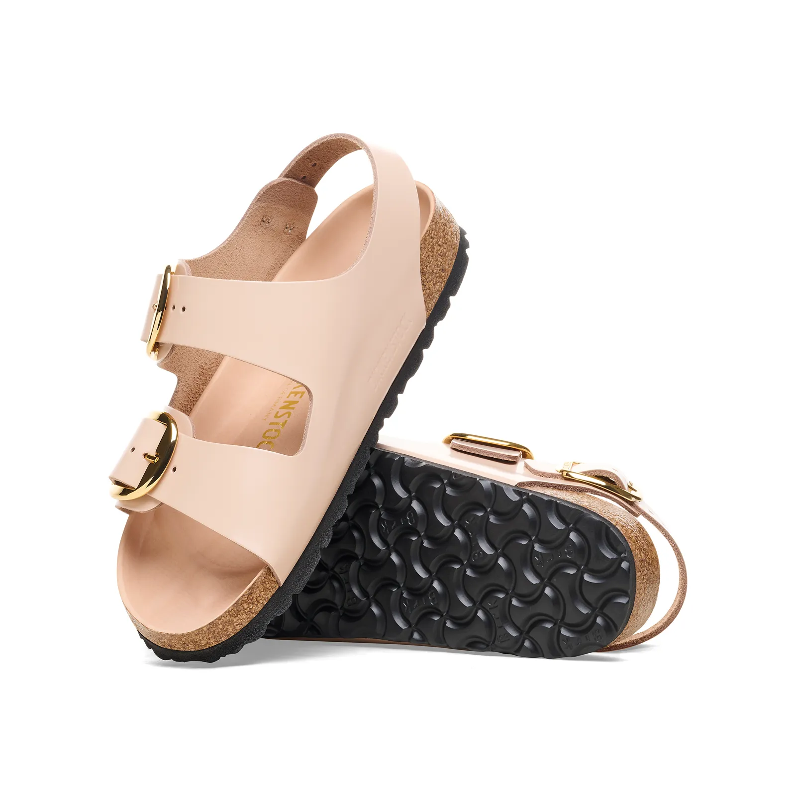 Birkenstock Milano Big Buckle Sandal (Women) - High Shine New Beige Leather
