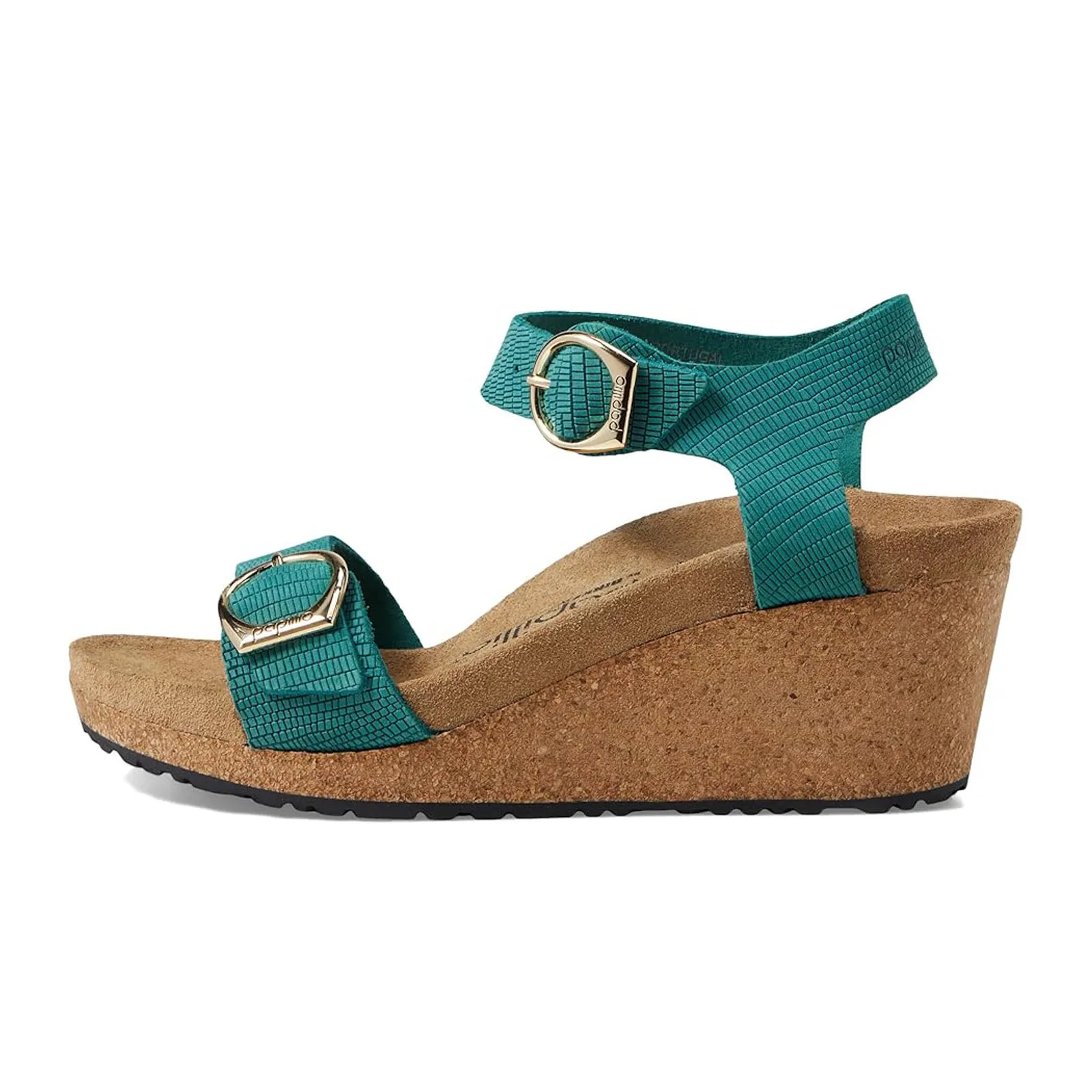Birkenstock Soley Narrow (Women) - Embossed Biscay Bay Nubuck