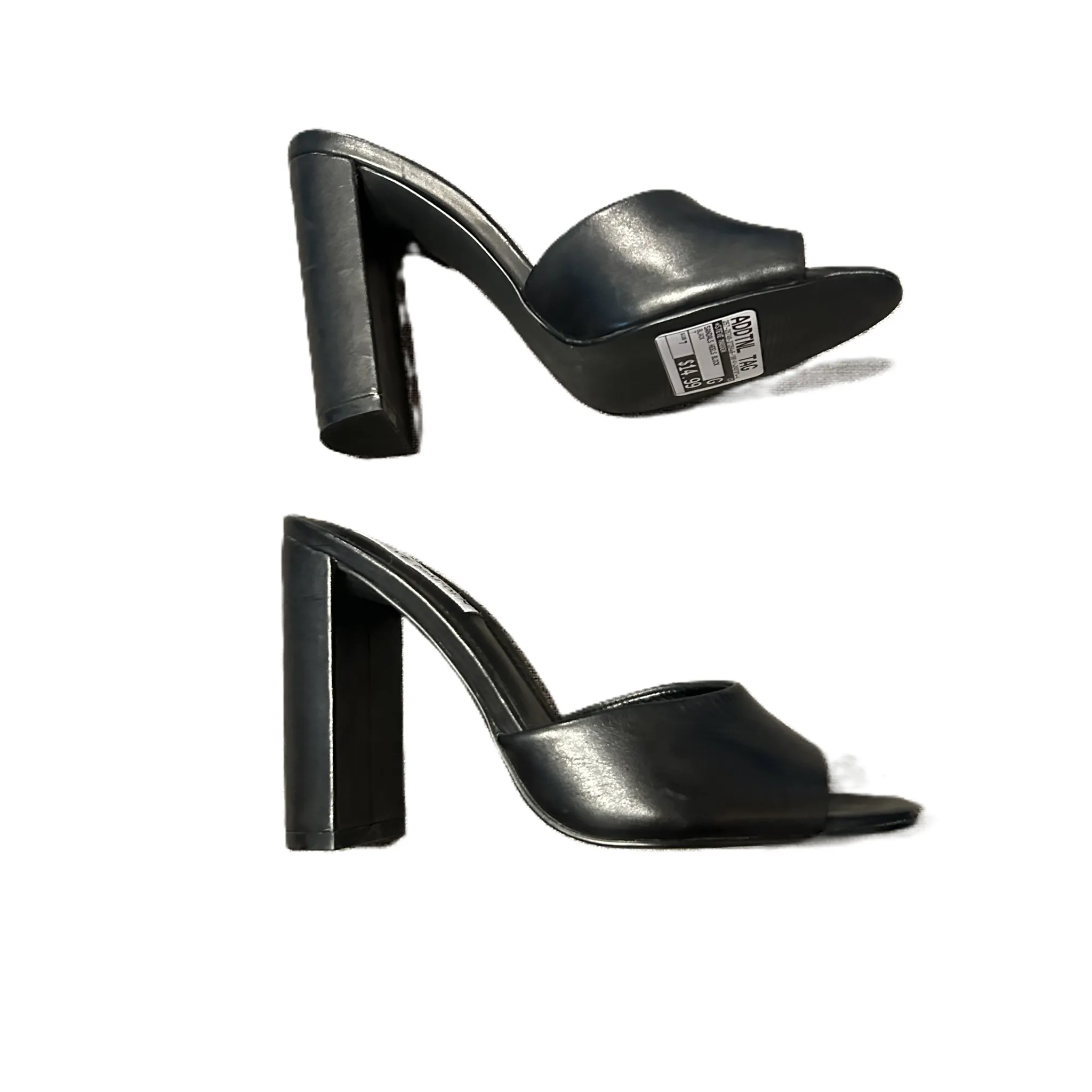 Black Sandals Heels Block By Steve Madden, Size: 7