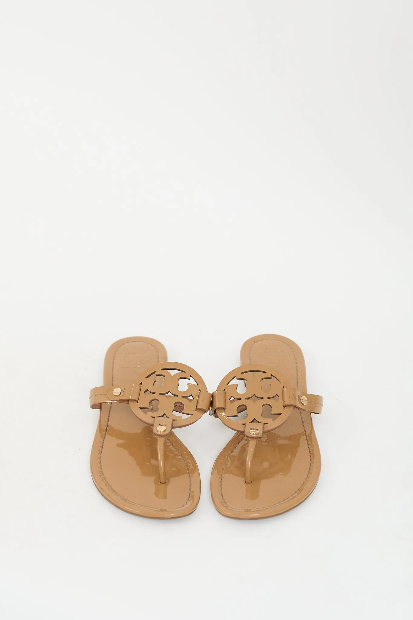 Brown Patent Leather Miller Sandal