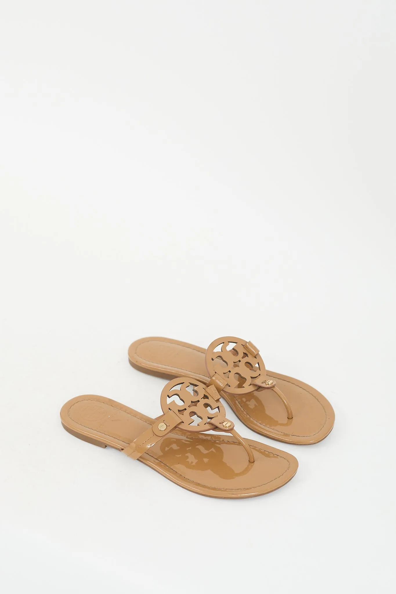 Brown Patent Leather Miller Sandal