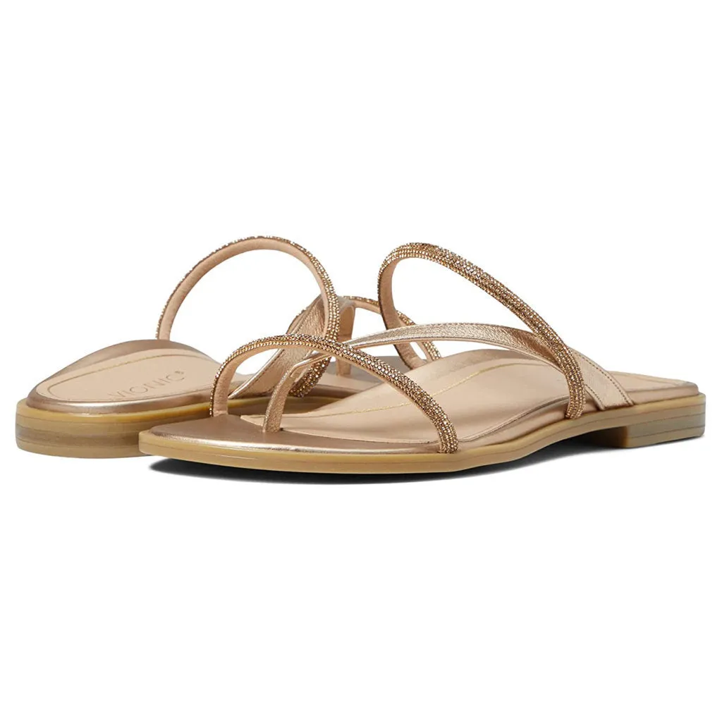 Citrine Prism Leather Women's Slides Sandals