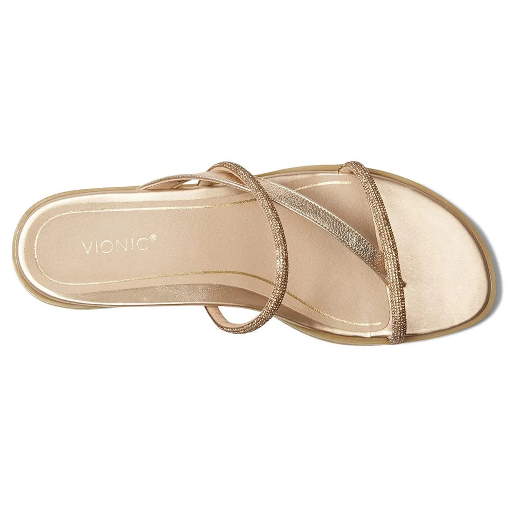 Citrine Prism Leather Women's Slides Sandals