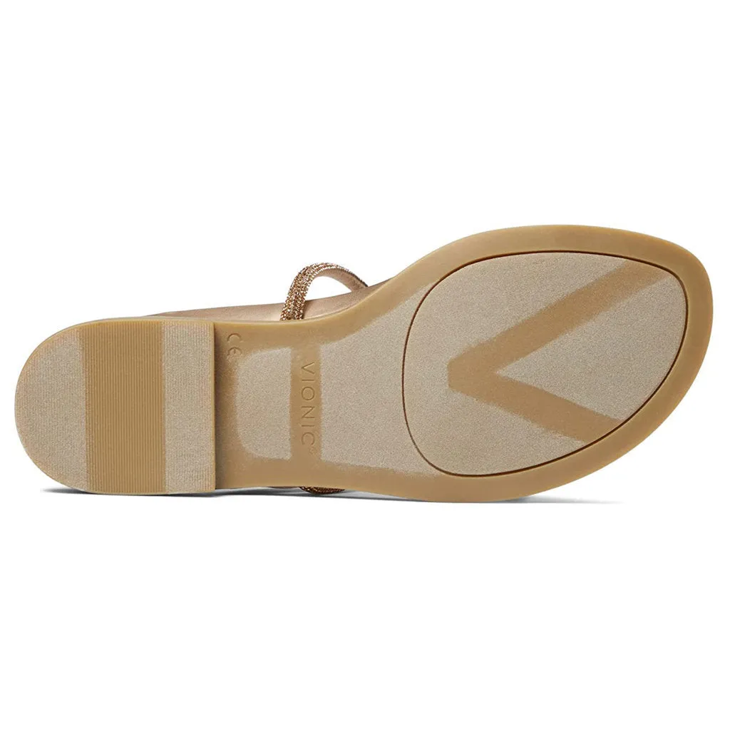 Citrine Prism Leather Women's Slides Sandals