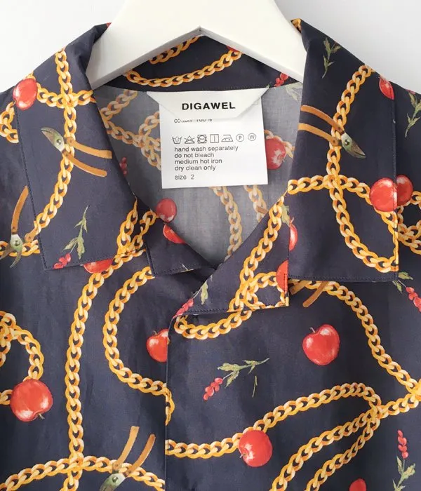 DIGAWEL/OPEN COLLAR SHIRT(1)(Hermes) (NAVY)