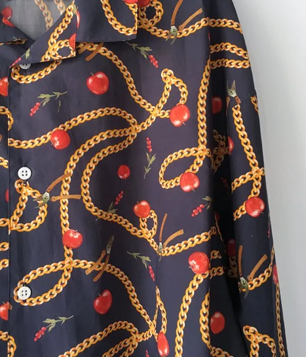 DIGAWEL/OPEN COLLAR SHIRT(1)(Hermes) (NAVY)