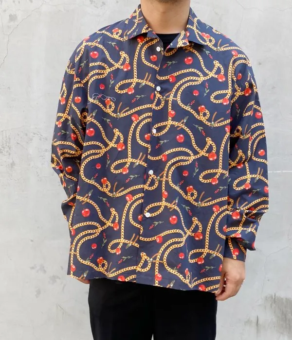 DIGAWEL/OPEN COLLAR SHIRT(1)(Hermes) (NAVY)