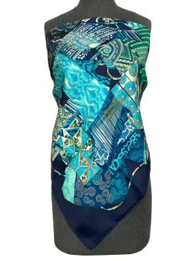 Optimized title: Hermes Silk Scarf 90 - Voyage En Etoffes Design, Luxurious 90x90 cm Size