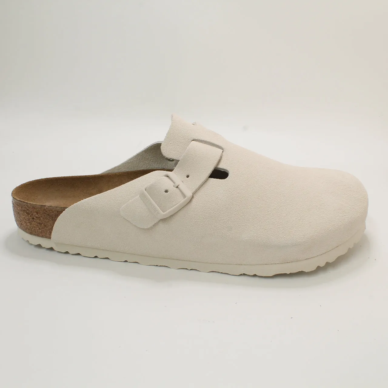 Mens Birkenstock Boston Clogs Antique White Suede Uk Size 11.5