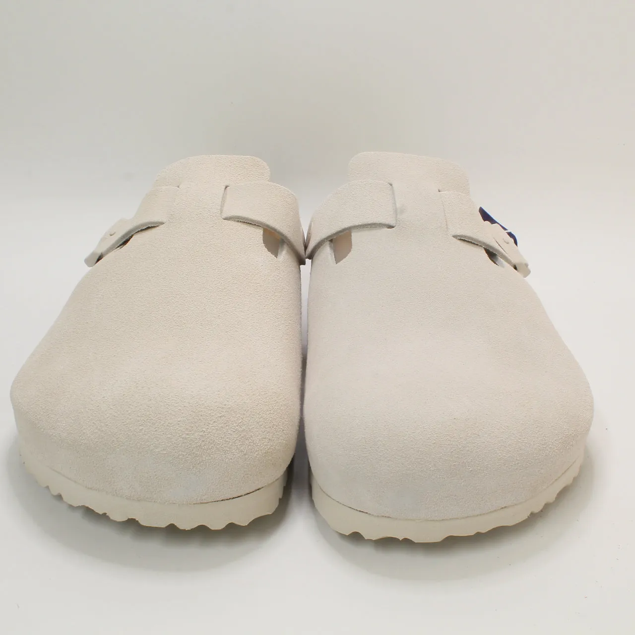 Mens Birkenstock Boston Clogs Antique White Suede Uk Size 11.5