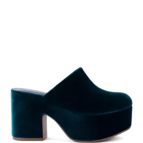 Luxurious Deepsea Velvet Miso Platform Clogs