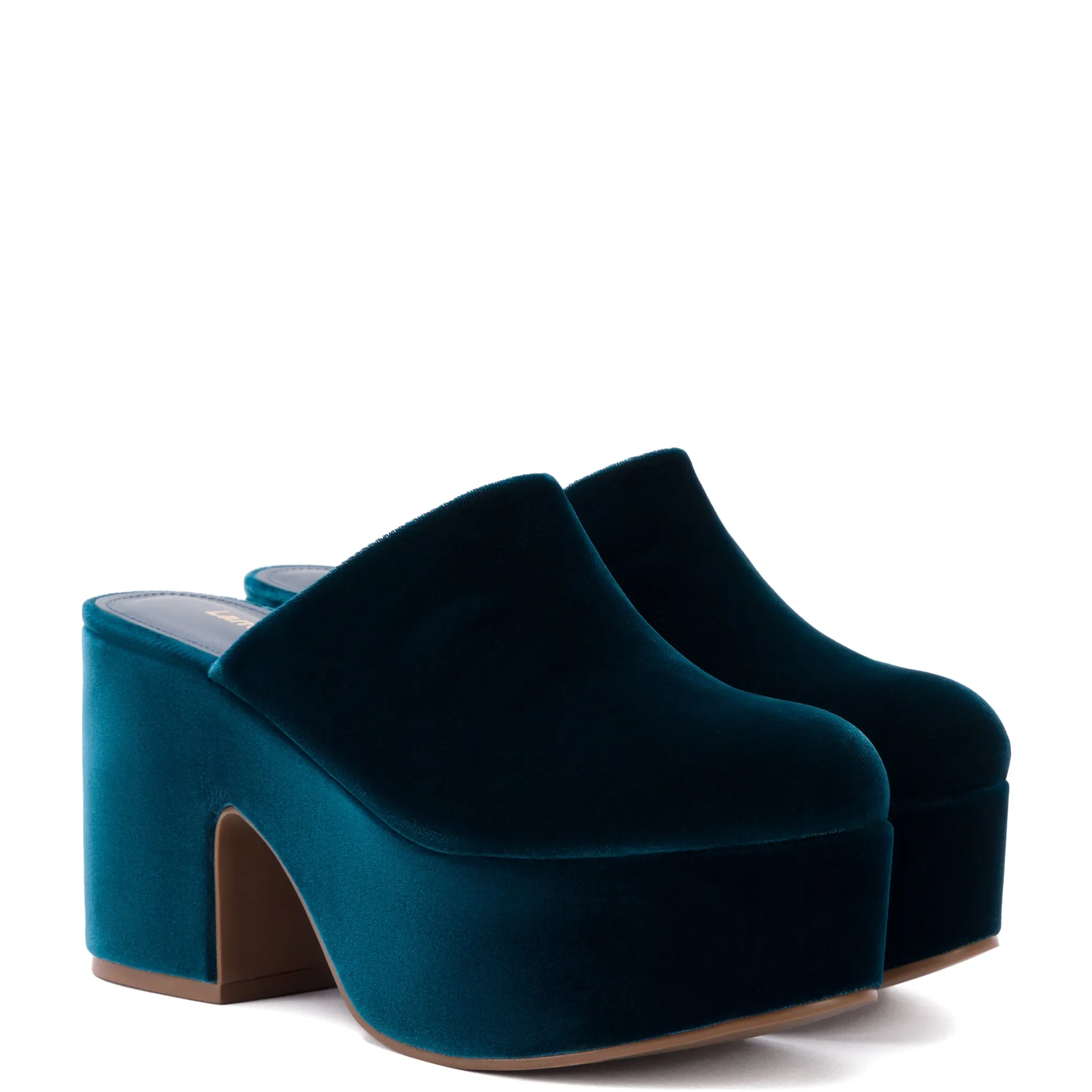 Luxurious Deepsea Velvet Miso Platform Clogs