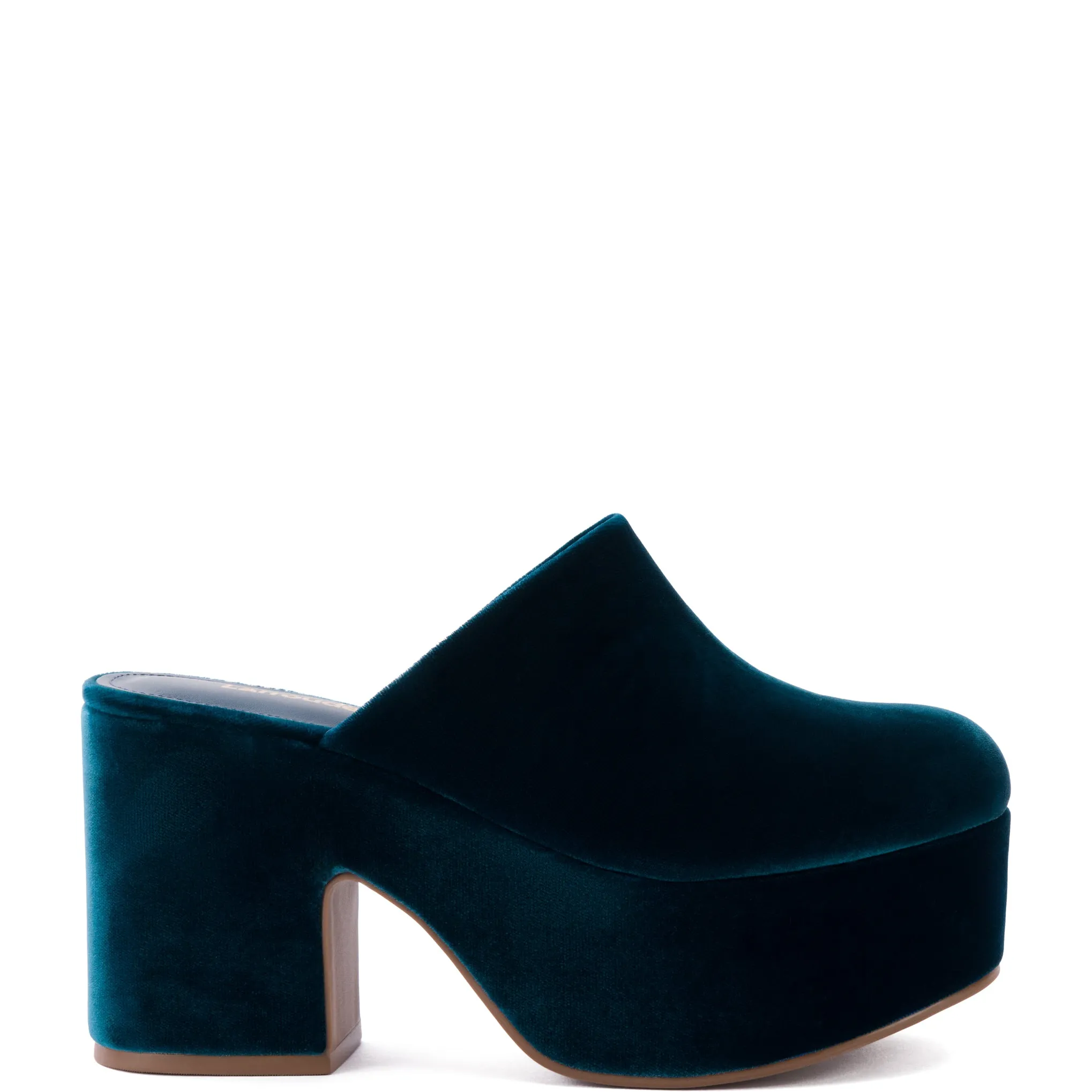 Luxurious Deepsea Velvet Miso Platform Clogs