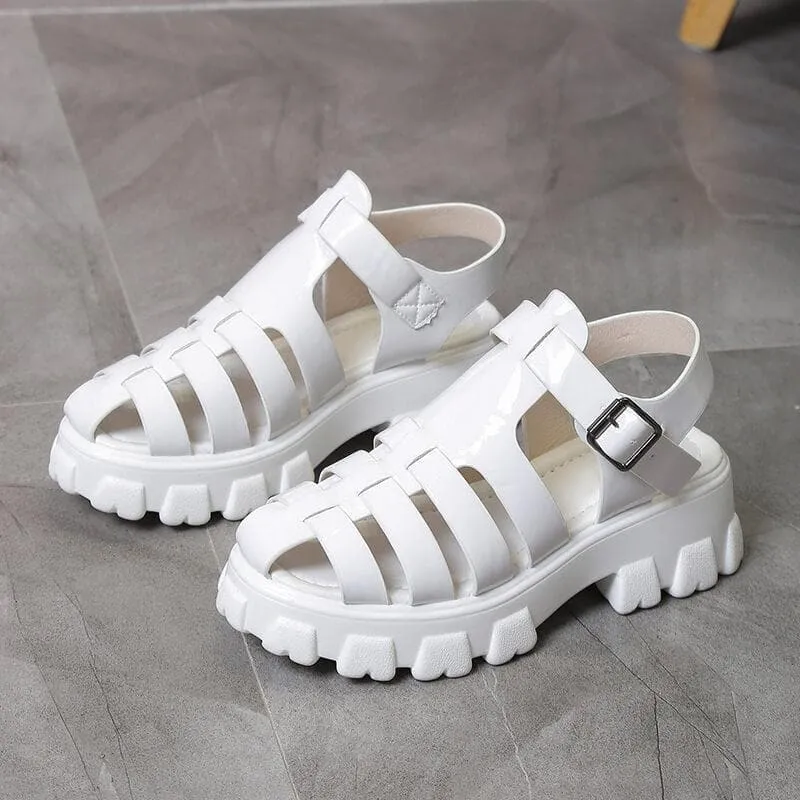 Round Toe Platform Sandals