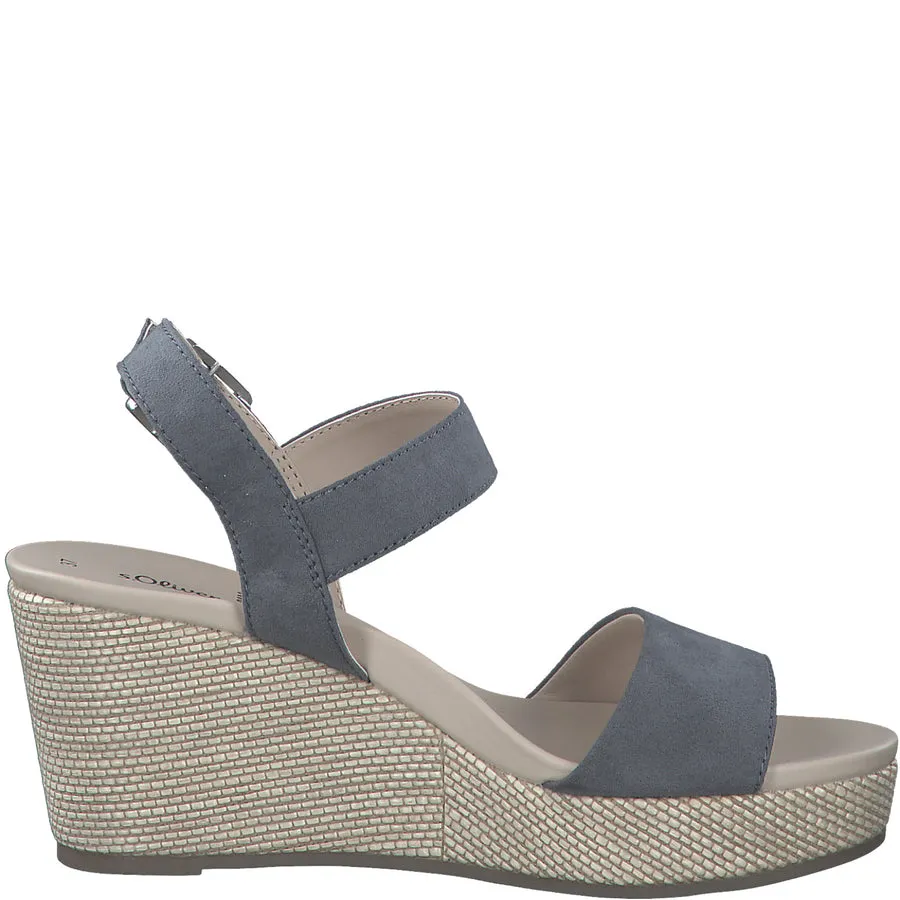 S oliver blue wedge 28316