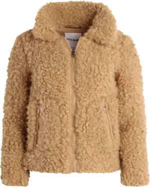 Steve Madden Girls' Jacket – Zip Up Sherpa Fleece Sweatshirt Jacket – Casual Teddy Coat for Girls (4-16)