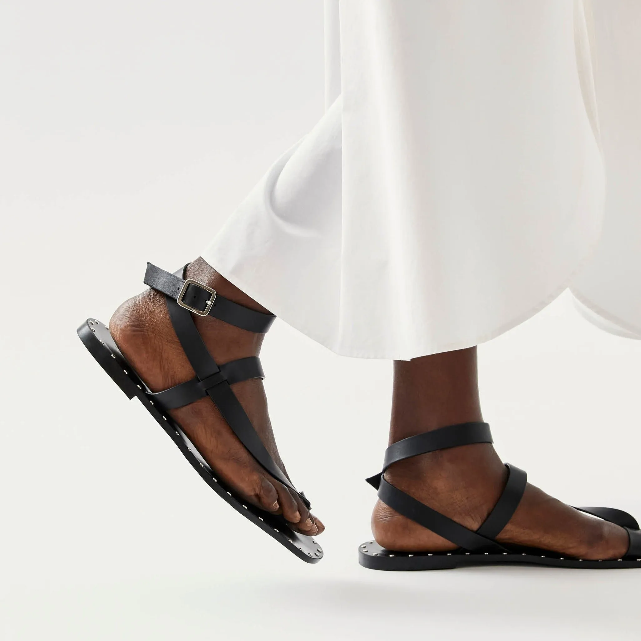 Tallula Black Leather Sandals