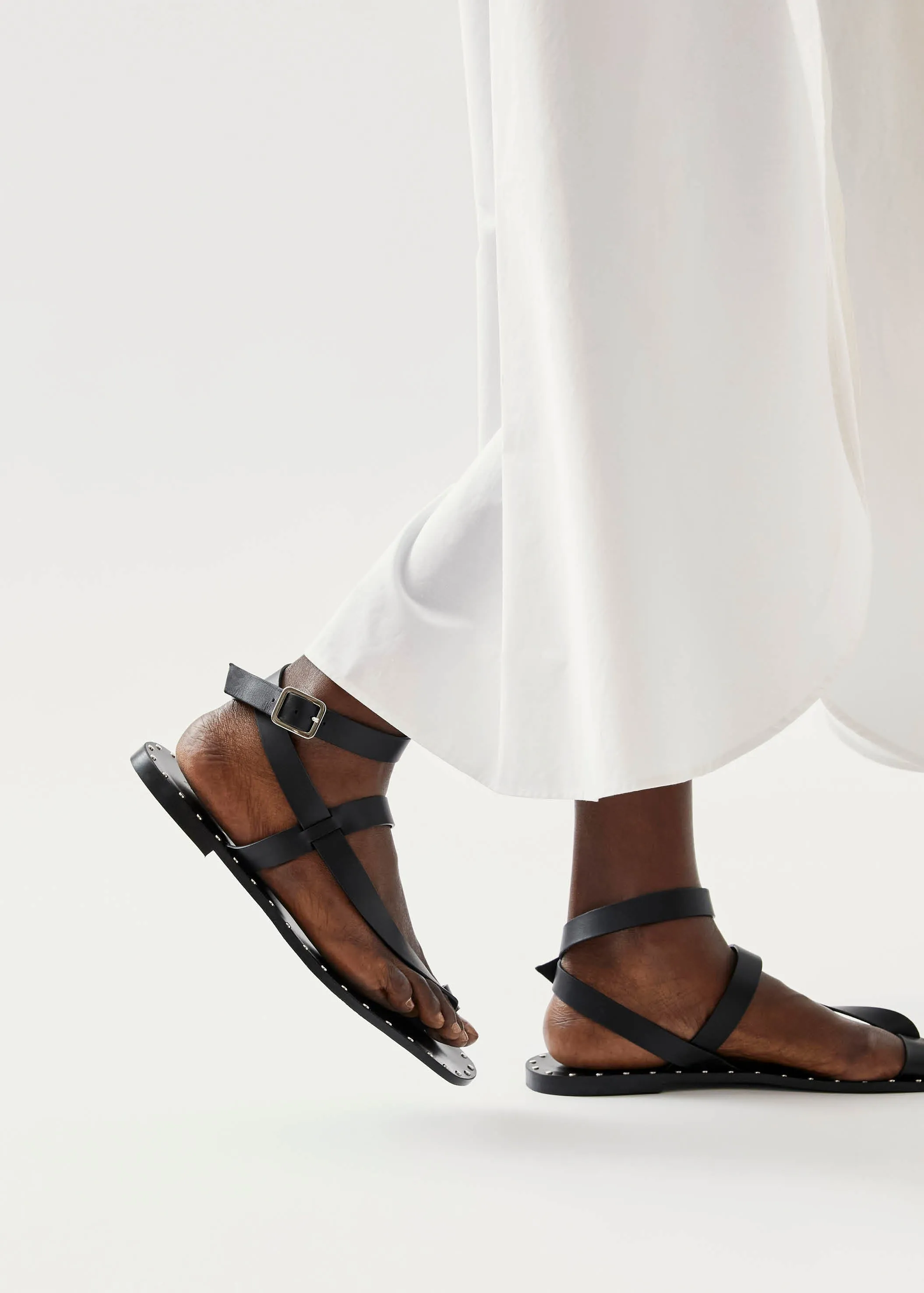 Tallula Black Leather Sandals