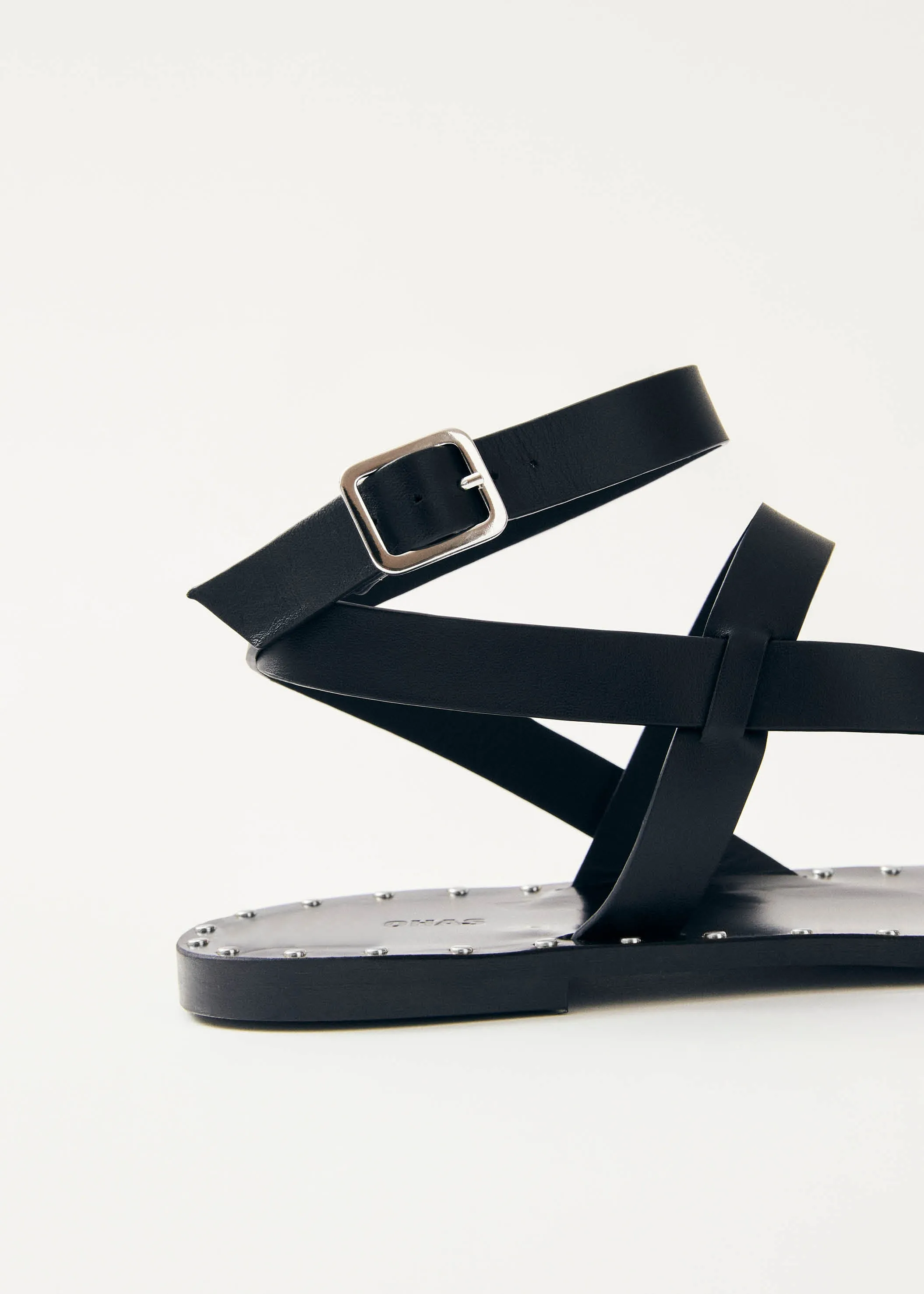 Tallula Black Leather Sandals