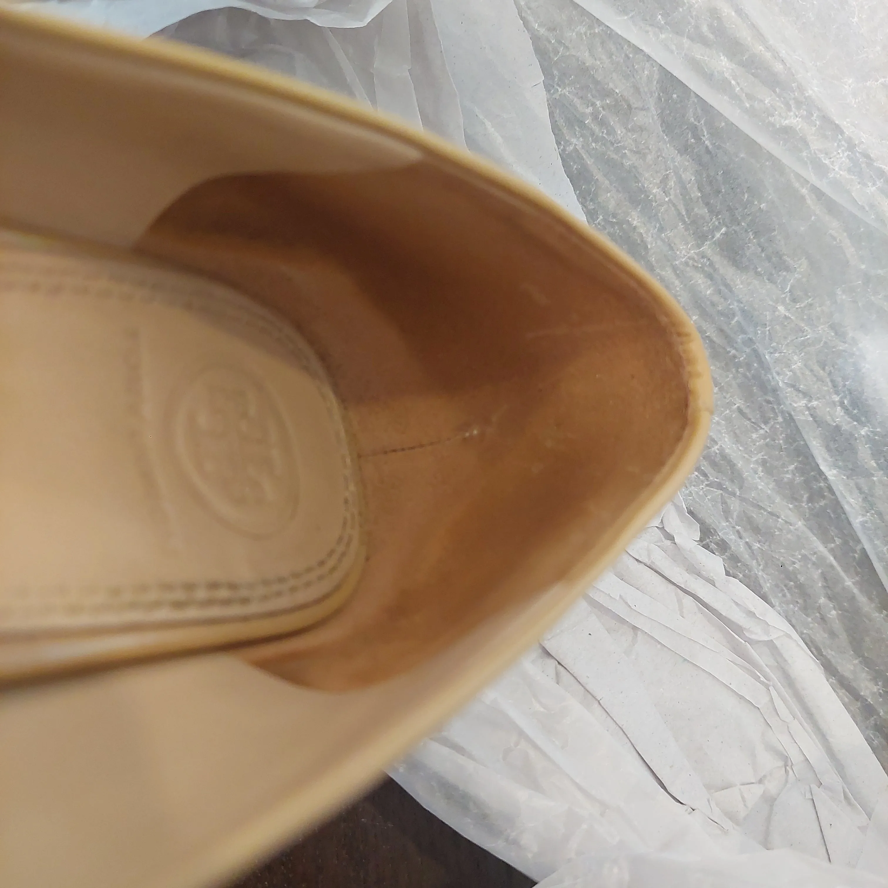 Tory Burch Burnt Almond Jade Peep-toe Wedges | Pre Loved |
