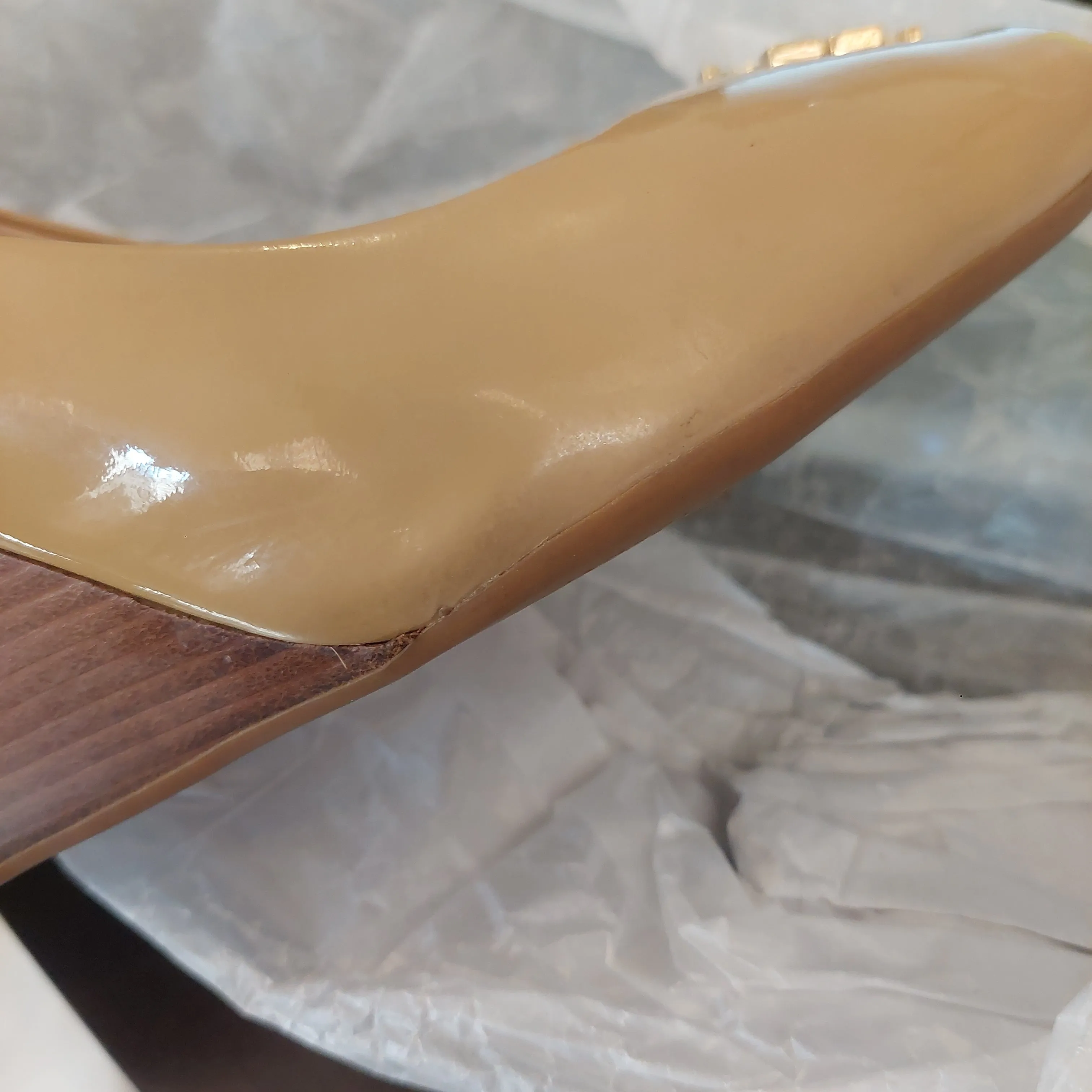 Tory Burch Burnt Almond Jade Peep-toe Wedges | Pre Loved |