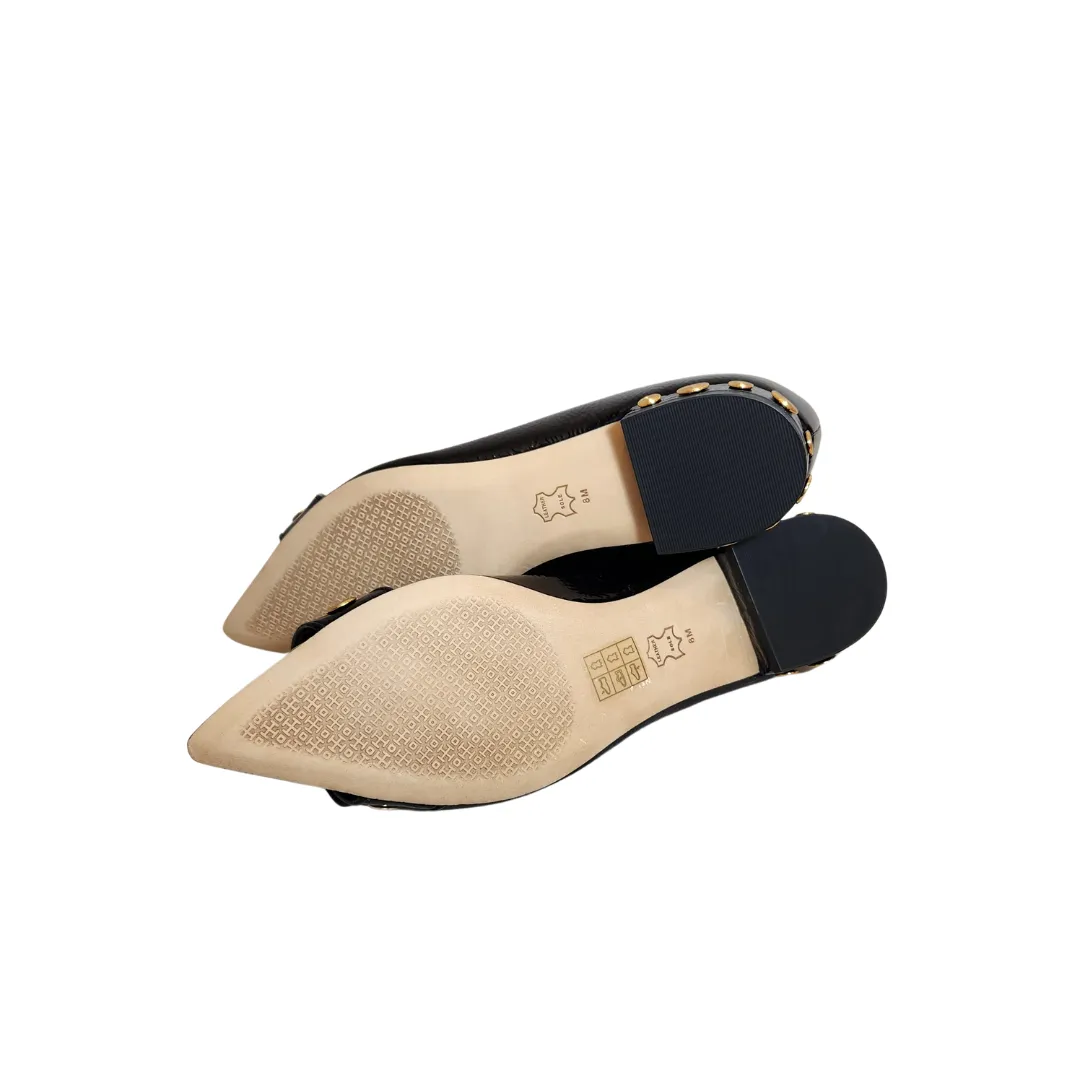 Tory Burch 'Kira' Crinkle Glossy Leather Studded Pumps | Brand New |