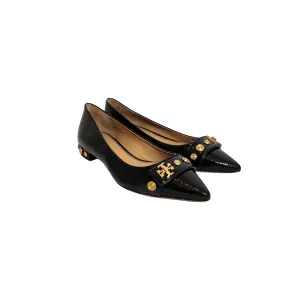 Tory Burch 'Kira' Crinkle Glossy Leather Studded Pumps | Brand New |