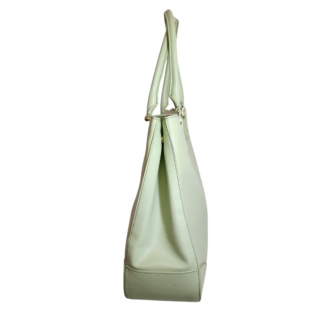 Tory Burch Mint Green Leather Large Robinson Tote | Gently Used |
