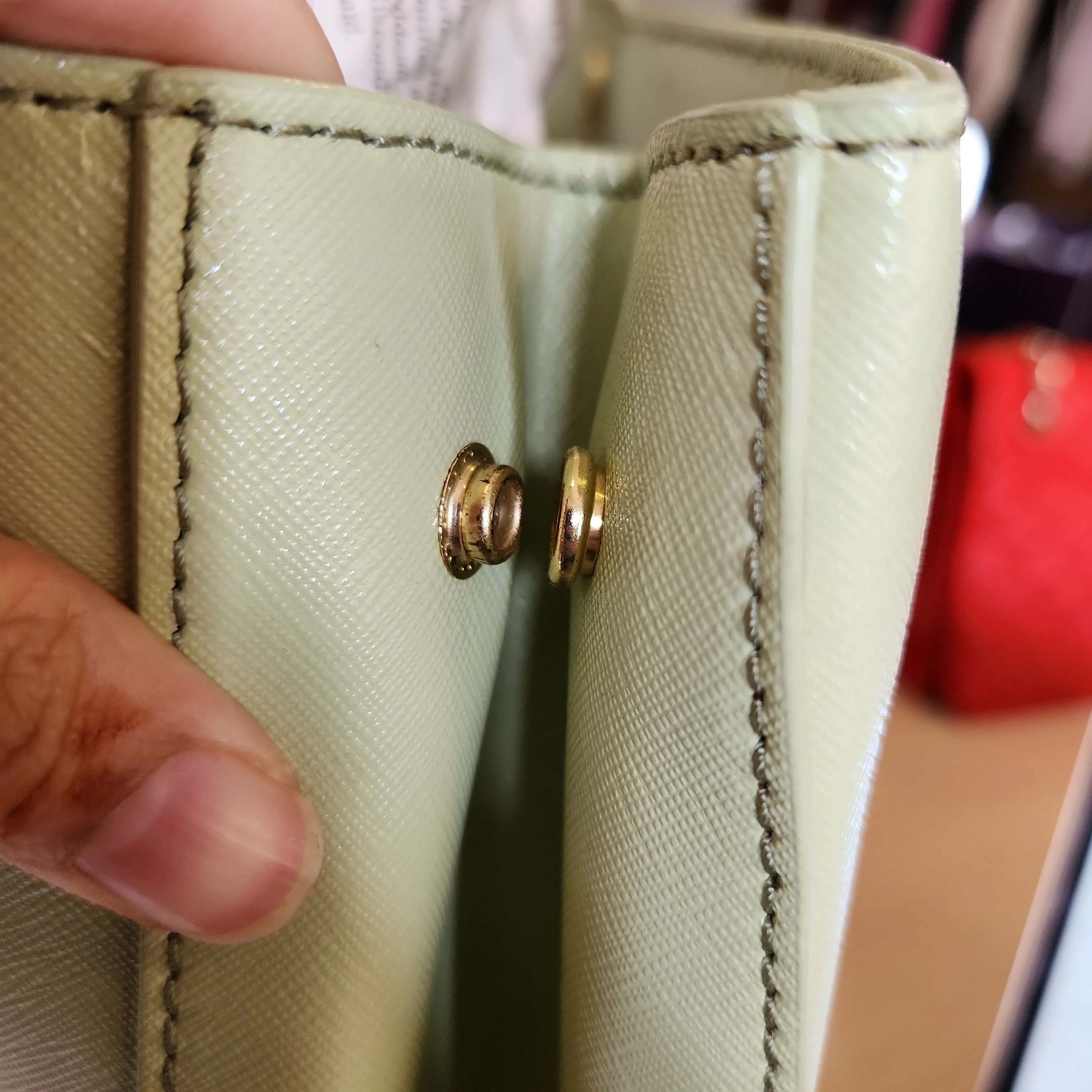 Tory Burch Mint Green Leather Large Robinson Tote | Gently Used |