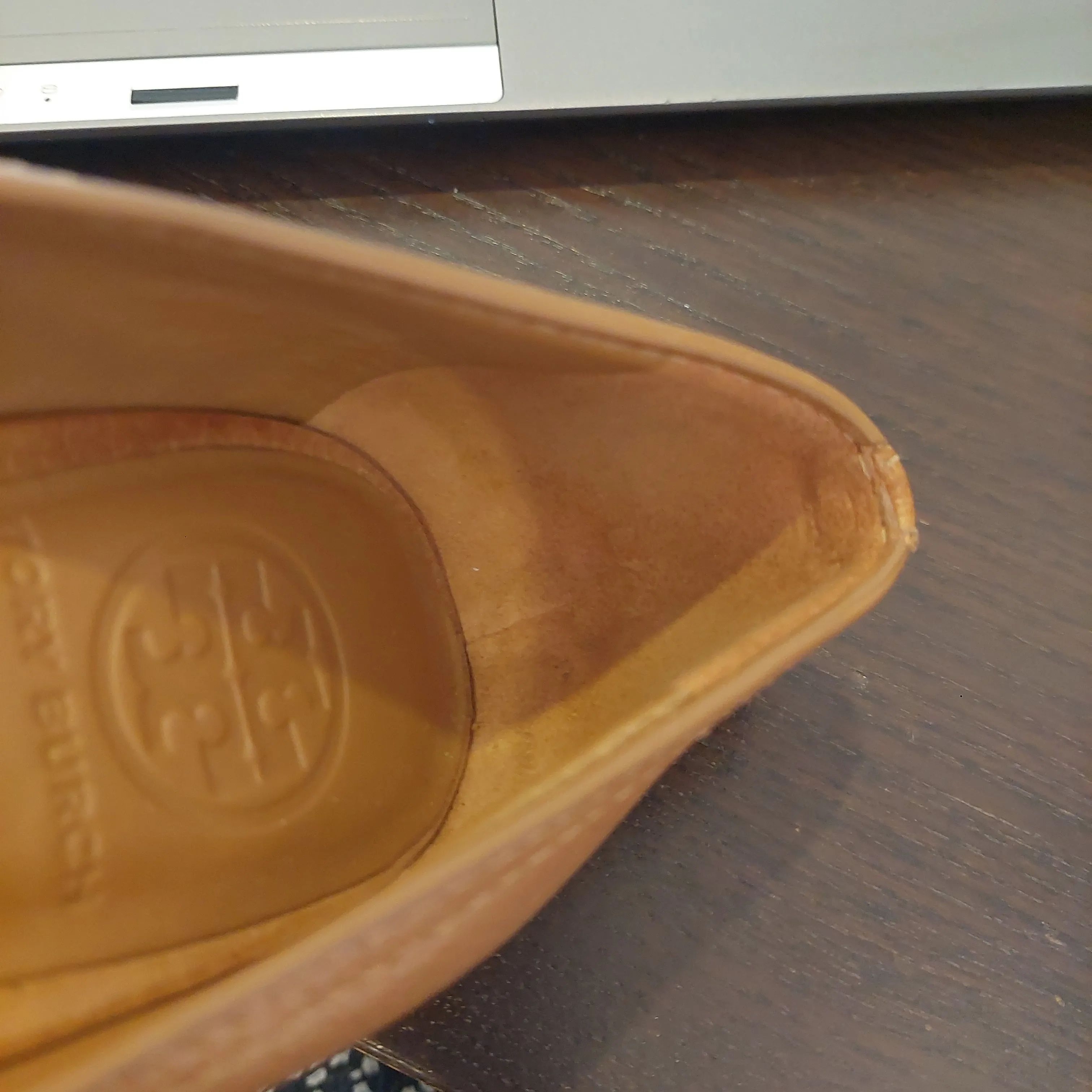Tory Burch Tan Leather 'Amanda' High Peep-toe Wedges | Pre Loved |