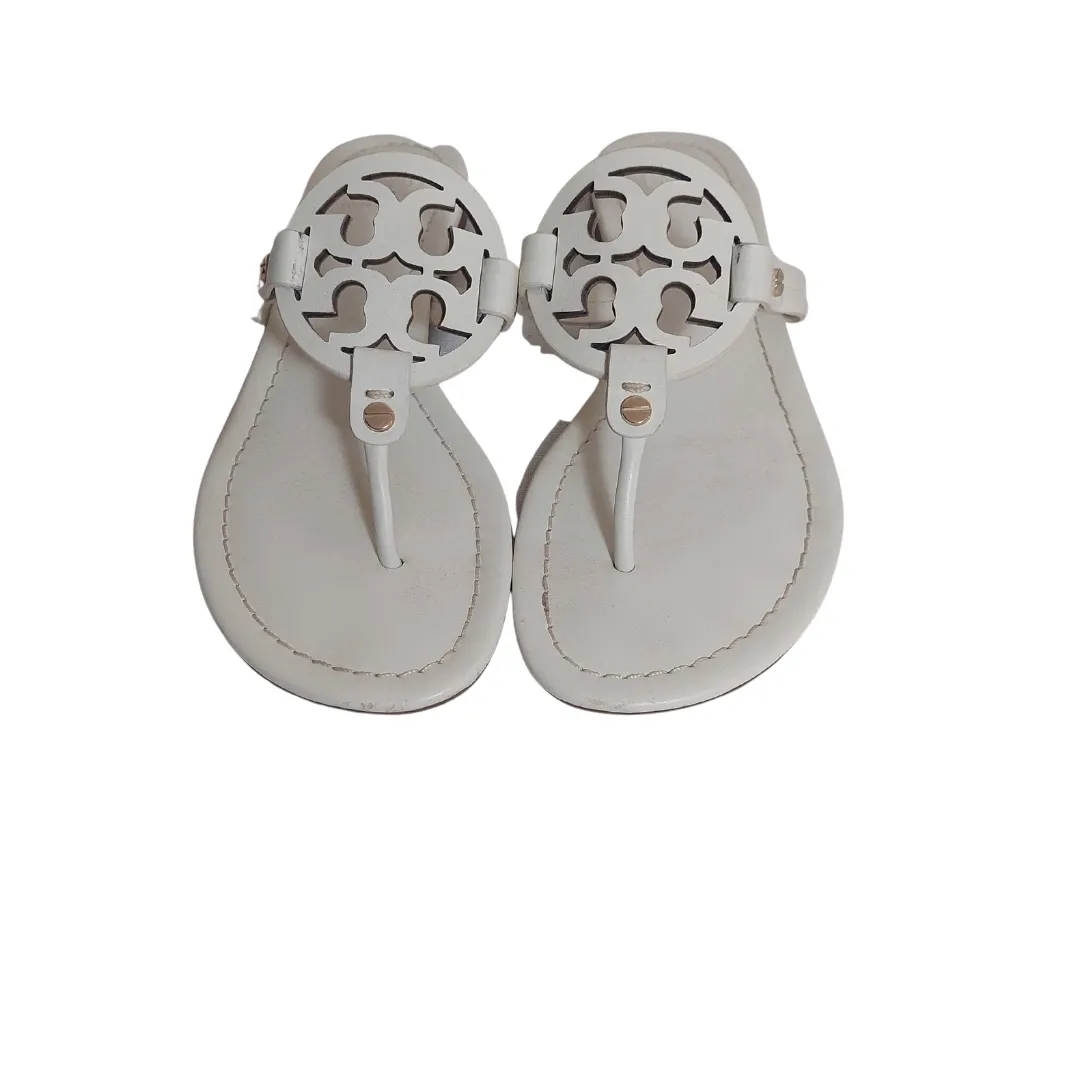 Tory Burch White Leather 'Miller' Sandals | Pre loved |