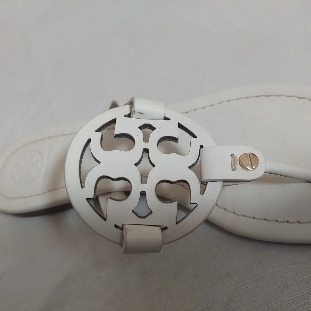 Tory Burch White Leather 'Miller' Sandals | Pre loved |