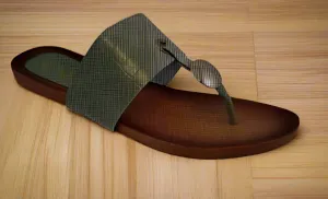 Women Low Wedge Croc Print Sandal