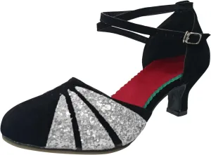Women Rhinestone Ballroom Dance Shoes Latin Salsa Performance Dance Shoes Sandals for Women Size 7 (Silver, 8.5)