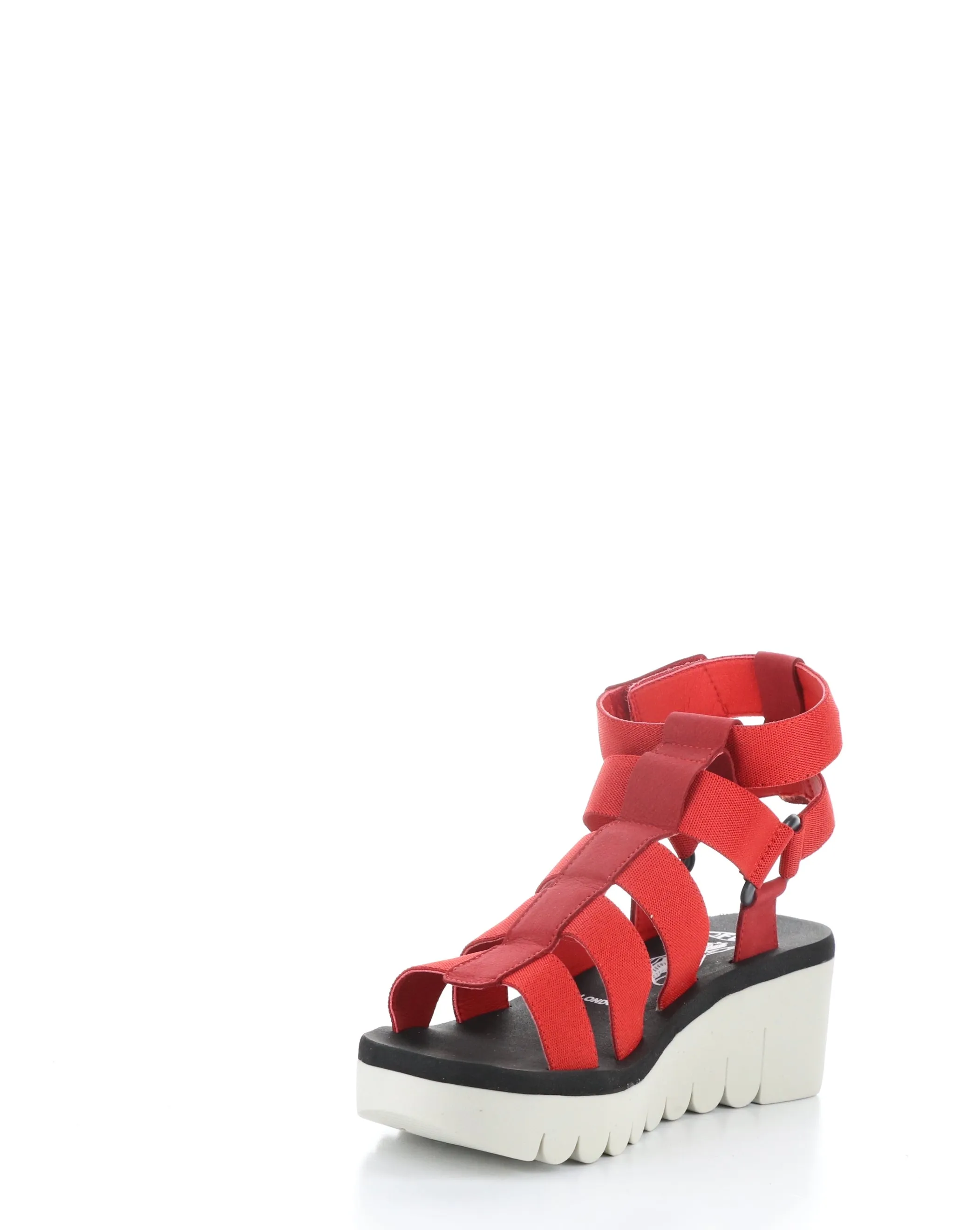 Womens Fashionable YUFI032FLY Red Velcro Sandals