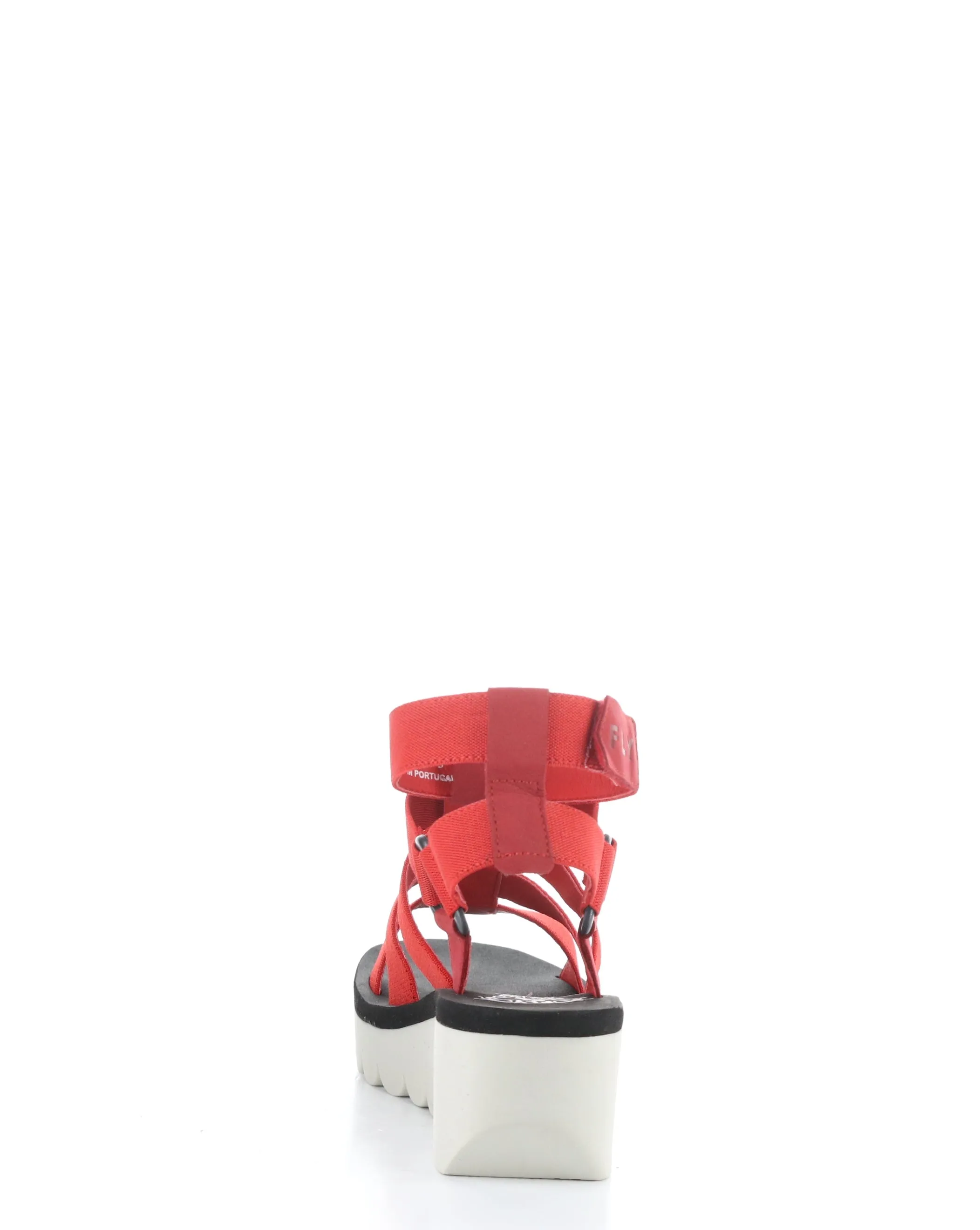 Womens Fashionable YUFI032FLY Red Velcro Sandals