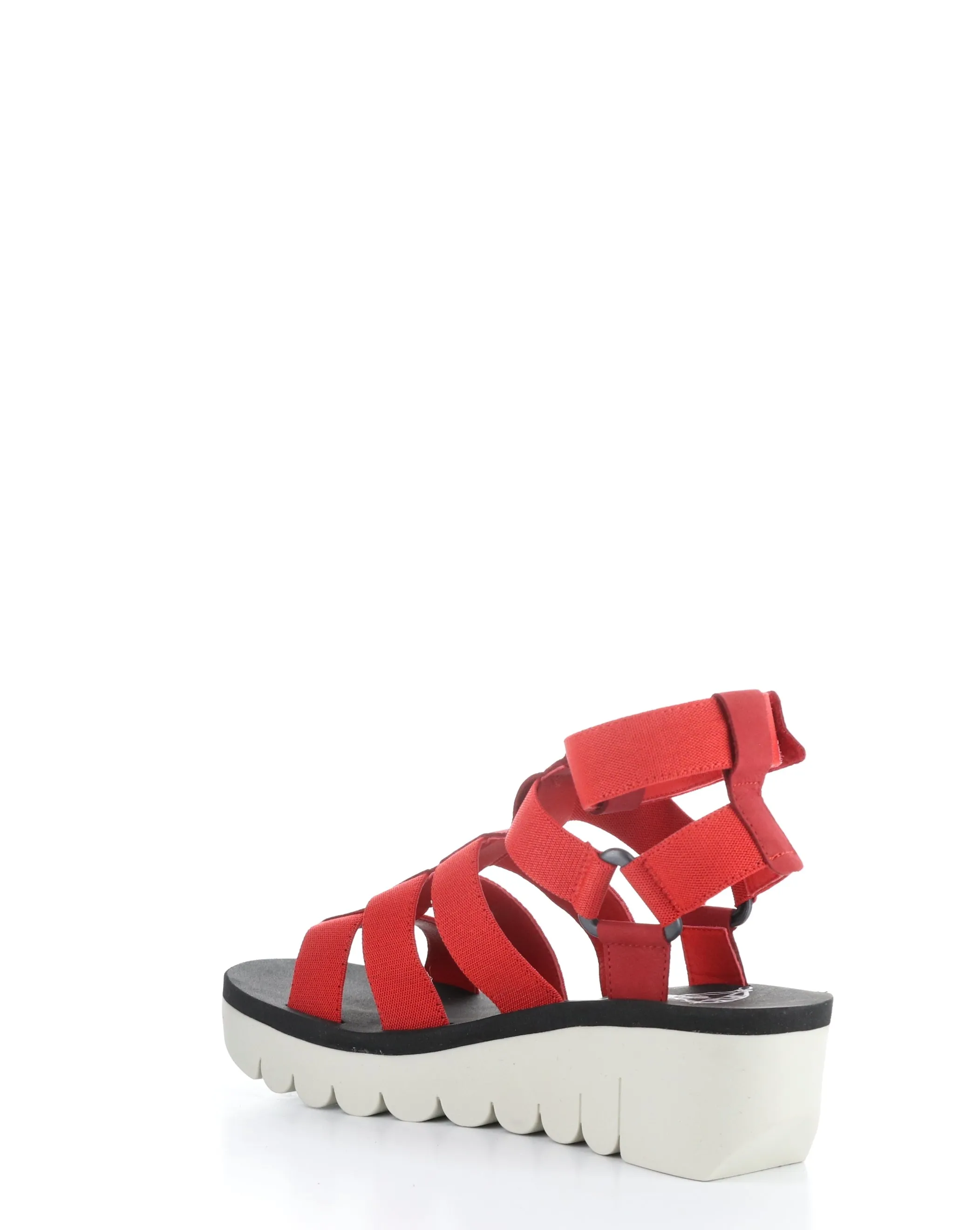 Womens Fashionable YUFI032FLY Red Velcro Sandals