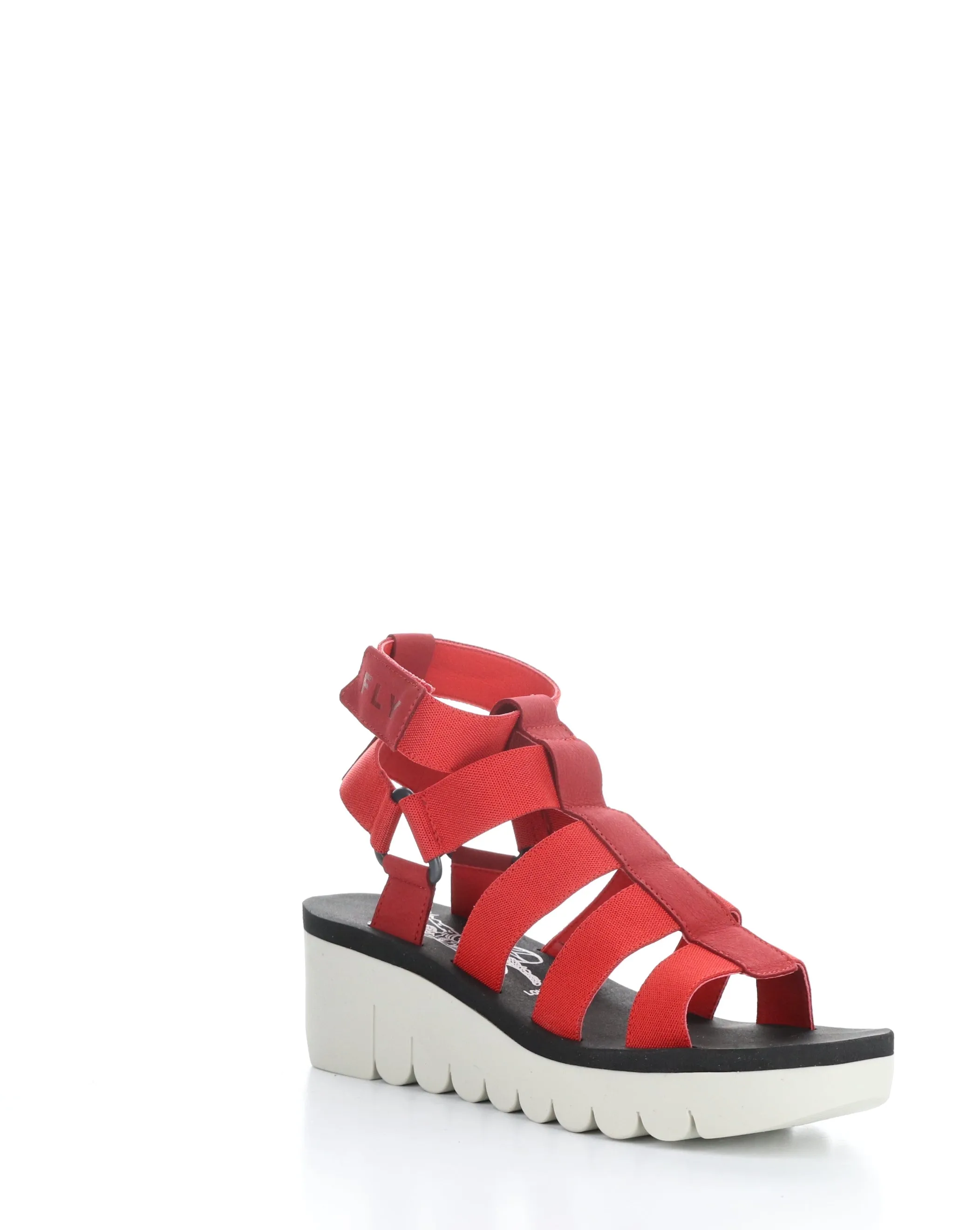 Womens Fashionable YUFI032FLY Red Velcro Sandals