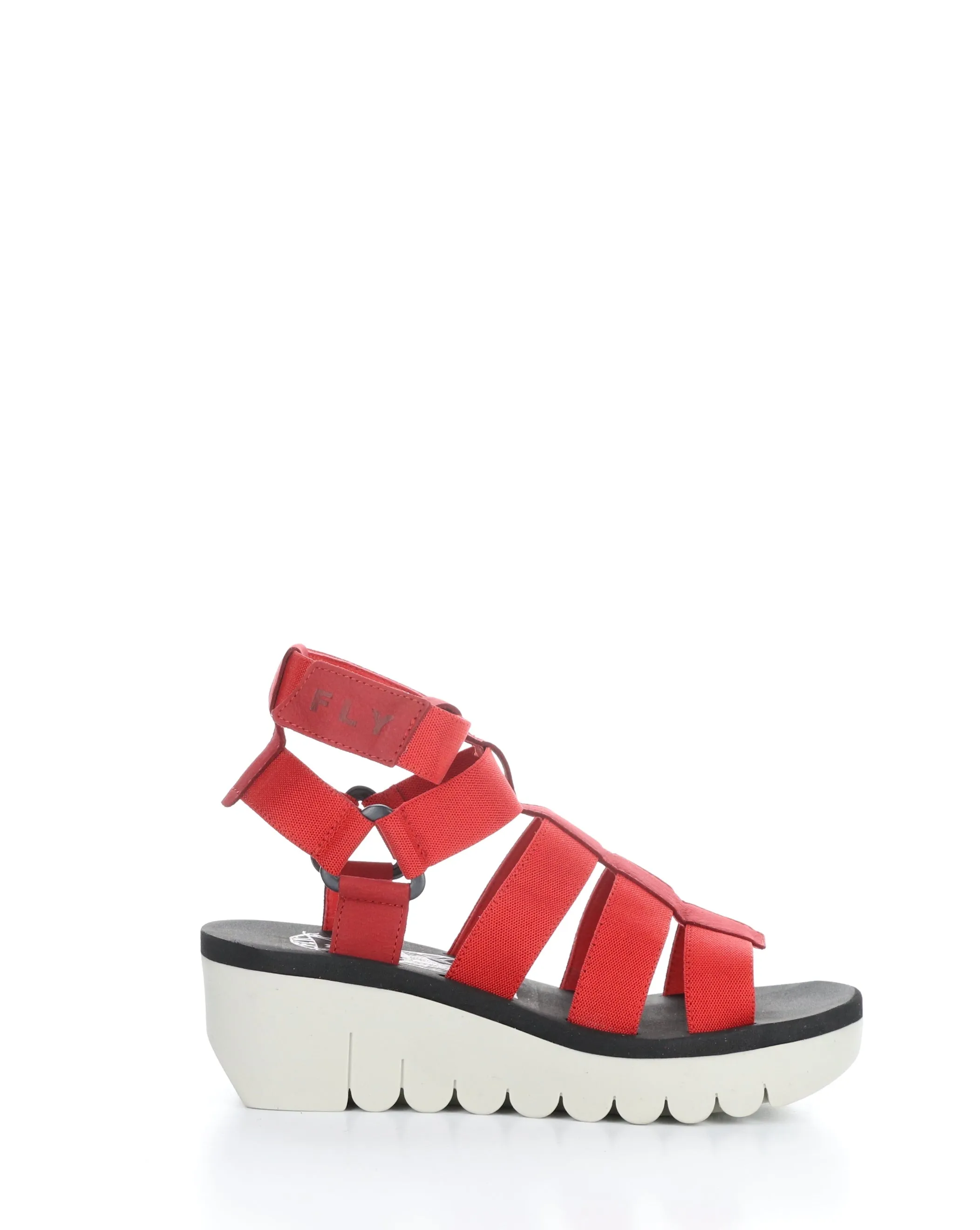 Womens Fashionable YUFI032FLY Red Velcro Sandals