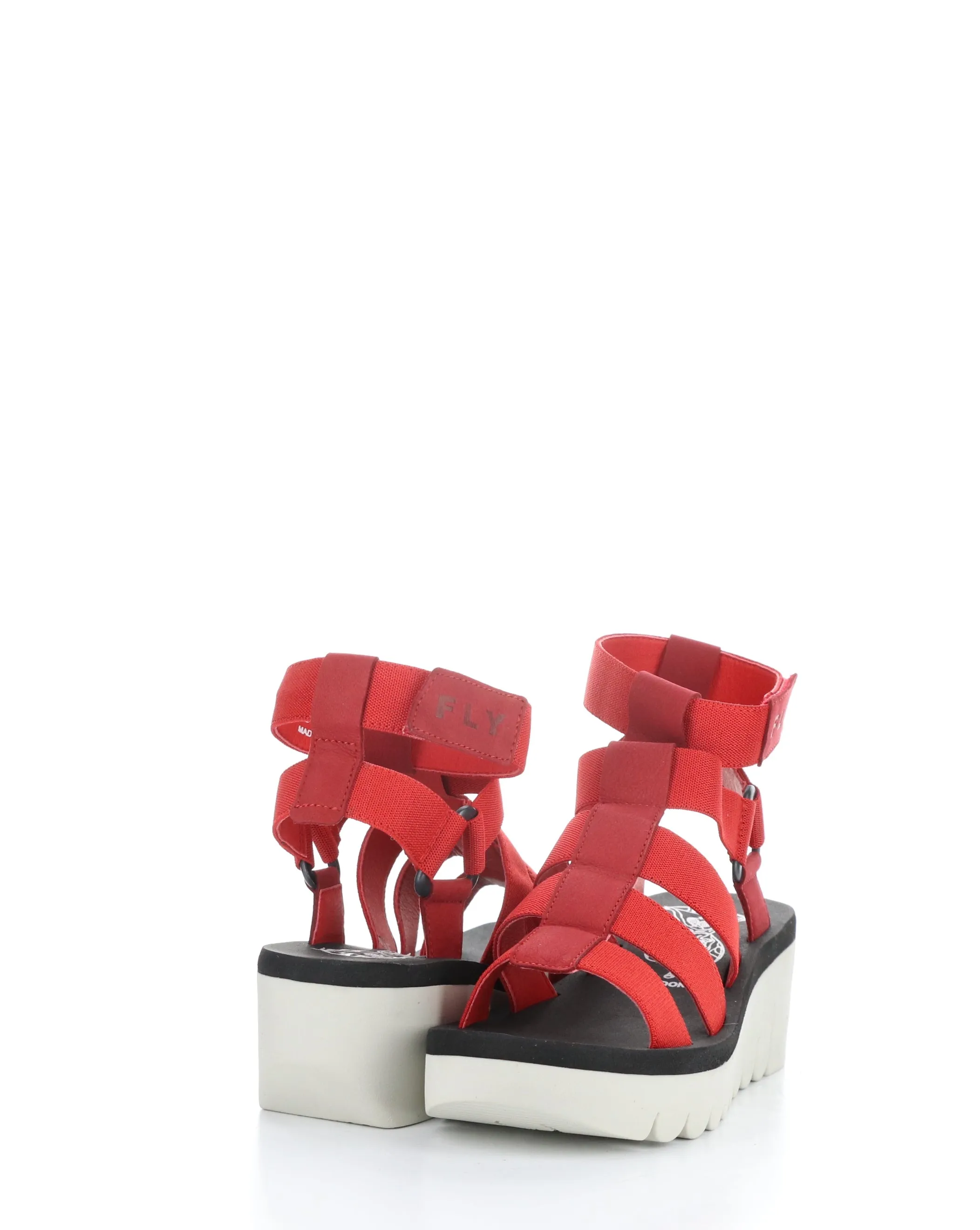 Womens Fashionable YUFI032FLY Red Velcro Sandals