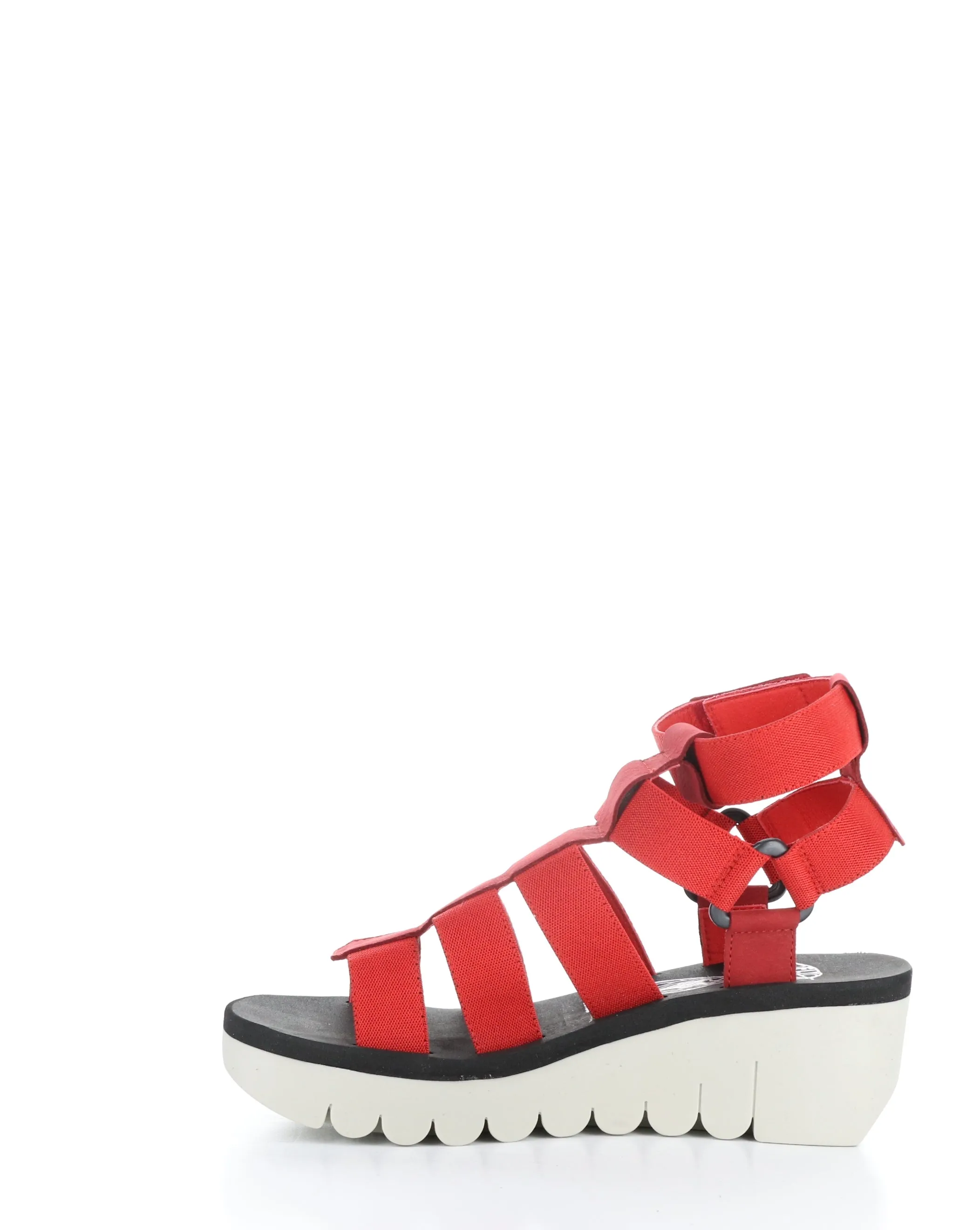 Womens Fashionable YUFI032FLY Red Velcro Sandals